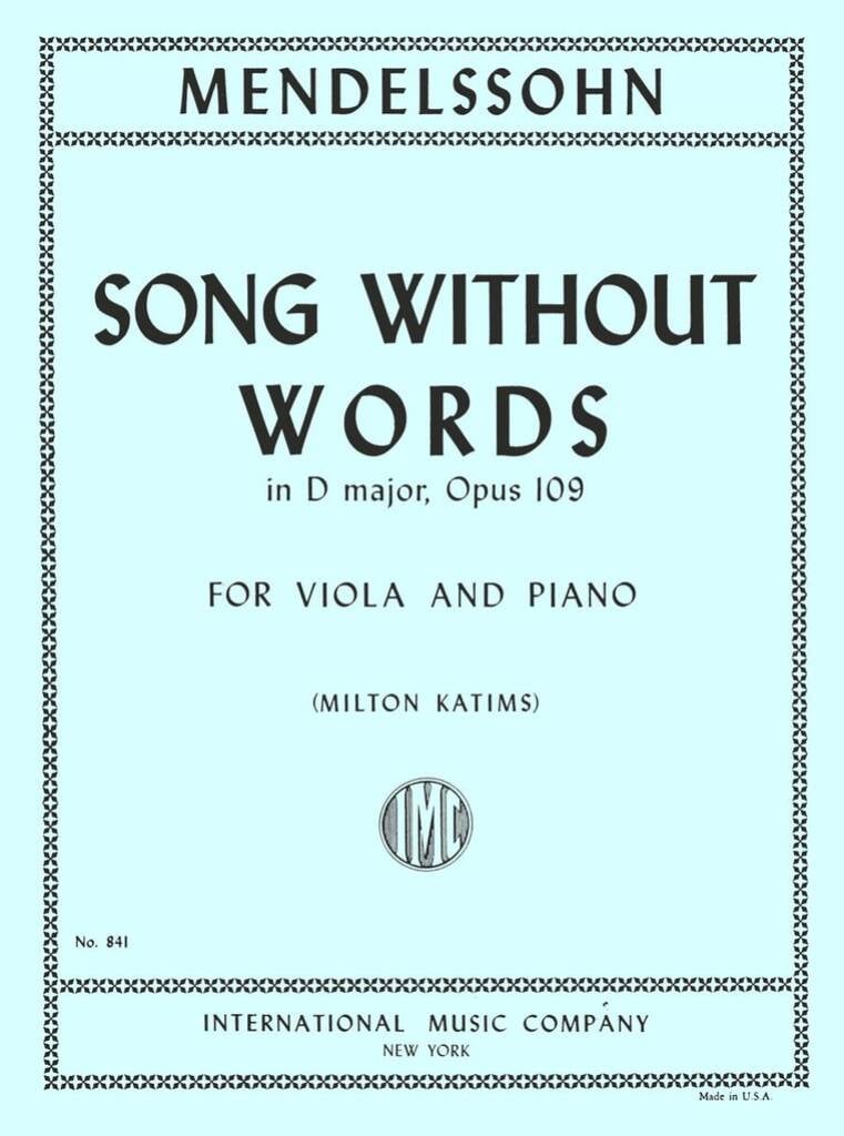 Canti Senza Parole Op. 109